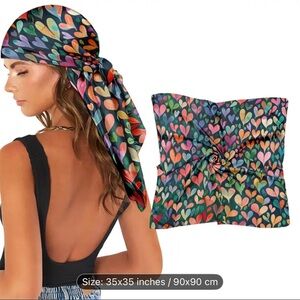 Colorful Heart Pattern Scarf